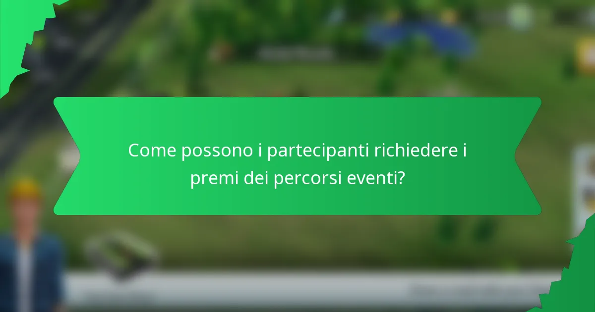 Come possono i partecipanti richiedere i premi dei percorsi eventi?