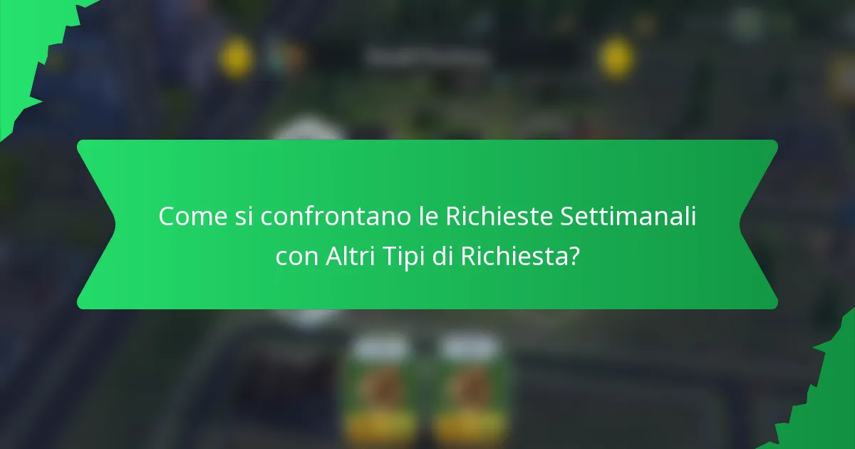 Come si confrontano le Richieste Settimanali con Altri Tipi di Richiesta?