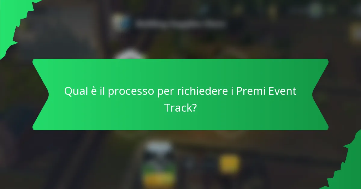 Qual è il processo per richiedere i Premi Event Track?